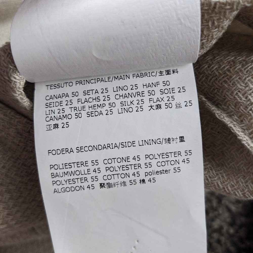 Corneliani Circle Unstructured Sport Coat Blazer 46R Hemp Linen Silk Flax Beige - Picture 7 of 14